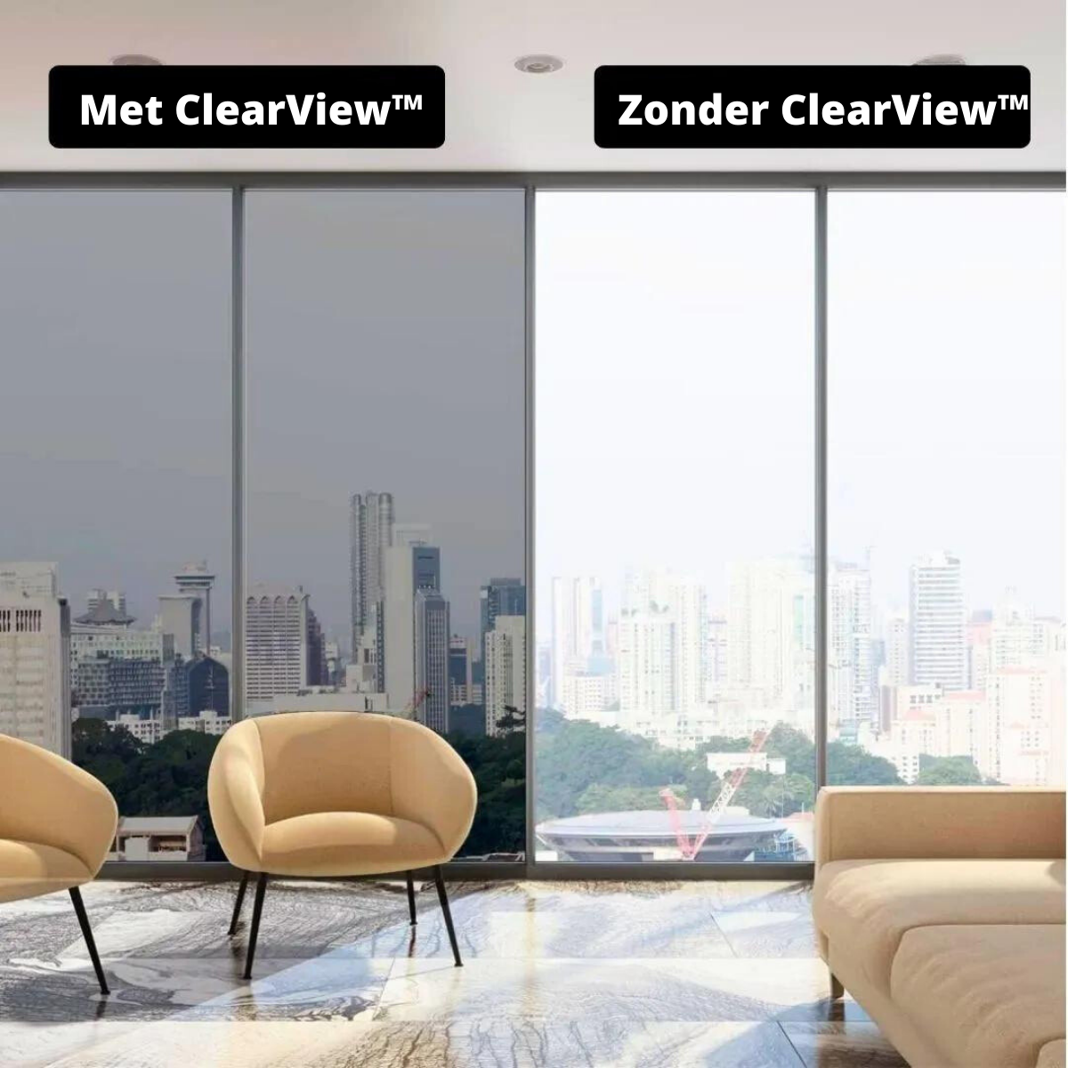 ClearView™ Privacy folie - Volledige privacy en zonwerend!