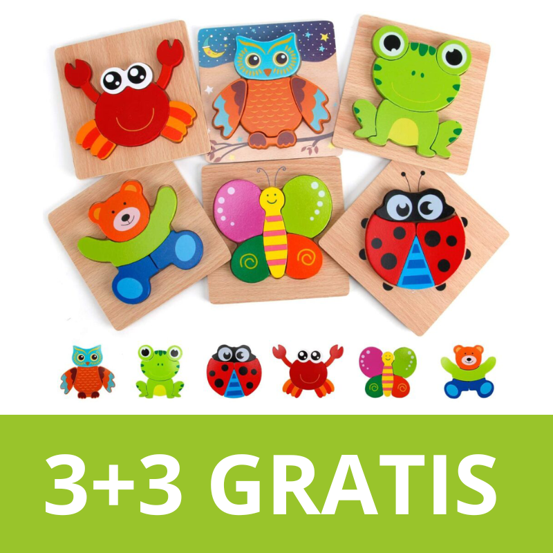 Montessori Puzzels Pack™ - Milieuvriendelijke houten puzzels (3+3 GRATIS)