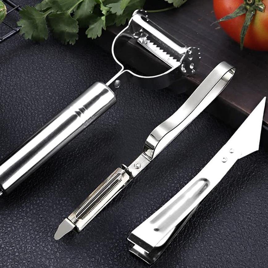 3 Pcs Stainless Steel Multi-function Vegetable Peelers. - Wiki Eagle