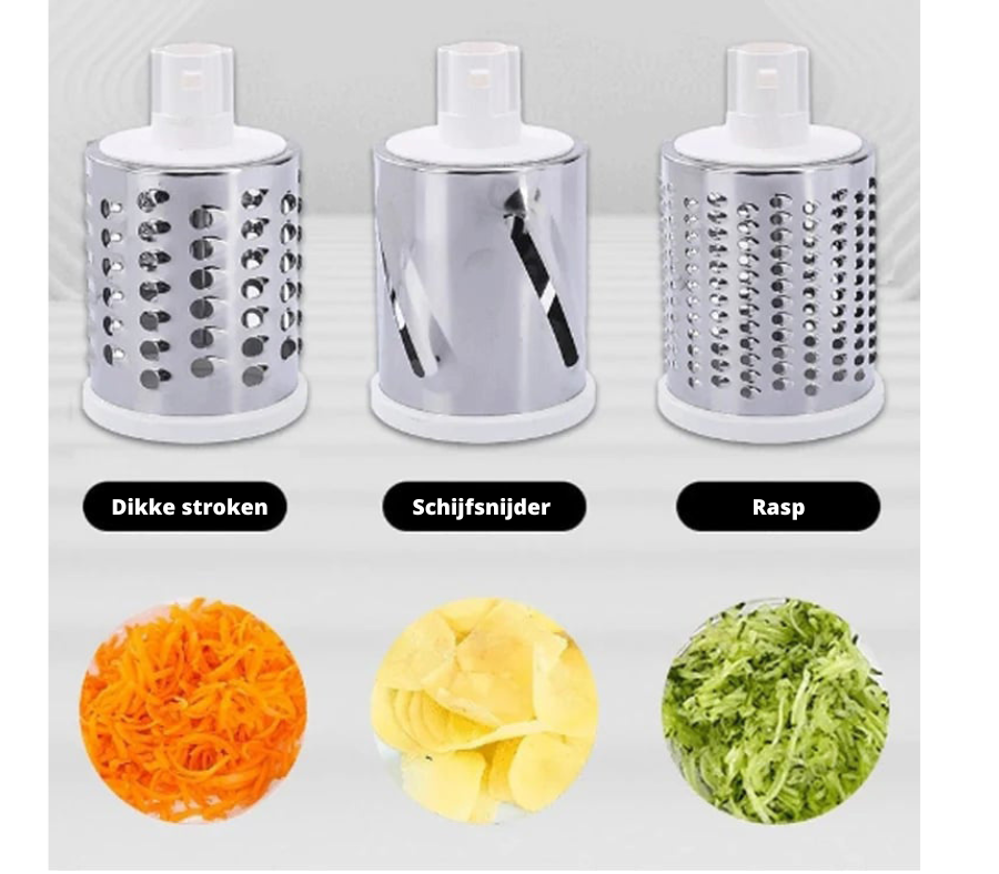 Multifunctional Vegetable Cutter And Slicer ™ -  3-in-1 draaiende/roterende Snijmachine en rasp