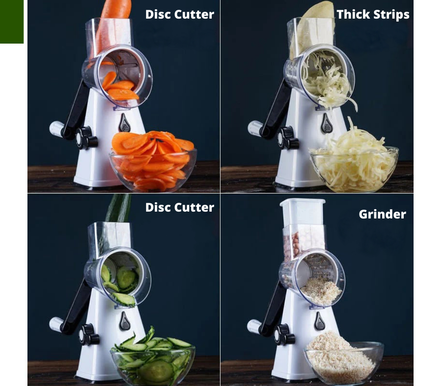 Multifunctional Vegetable Cutter And Slicer ™ -  3-in-1 draaiende/roterende Snijmachine en rasp