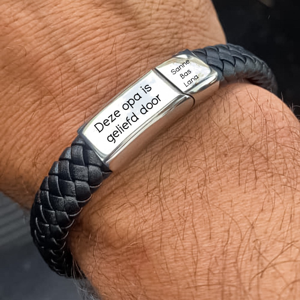 Gepersonaliseerde Leren Armband - Het Leukste Vaderdagcadeau 🎁